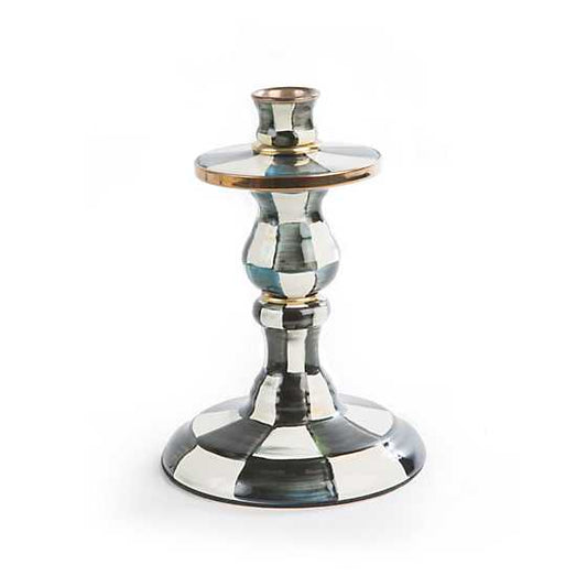 Courtly Check Enamel Small Candlestick