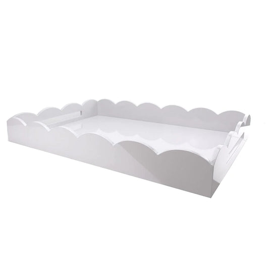 Large White Lacquer Serving Tray