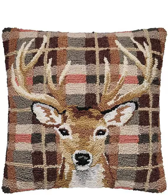 Peking Handicraft Tartan Deer Hook Pillow