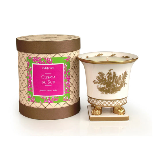 Citron du Sud Classic Toile Petite Ceramic Candle