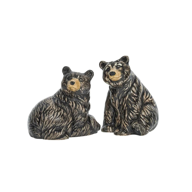 Juliska Clever Creatures Black Bear Salt and Pepper Shakers Set/2pc