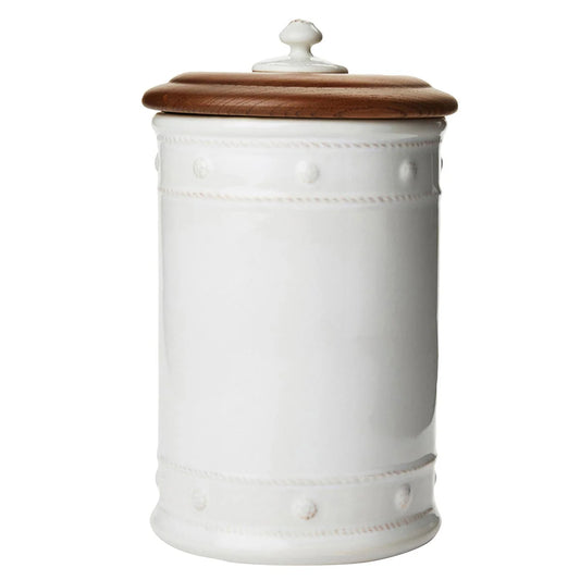 Juliska Berry & Thread 11.5" Canister with Wooden Lid - Whitewash