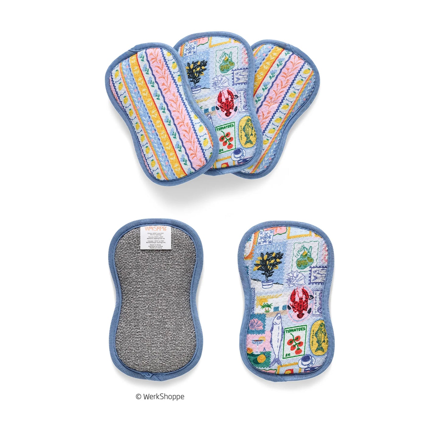 WerkShoppe Mediterranean Summer Microfiber Scrubbie Set