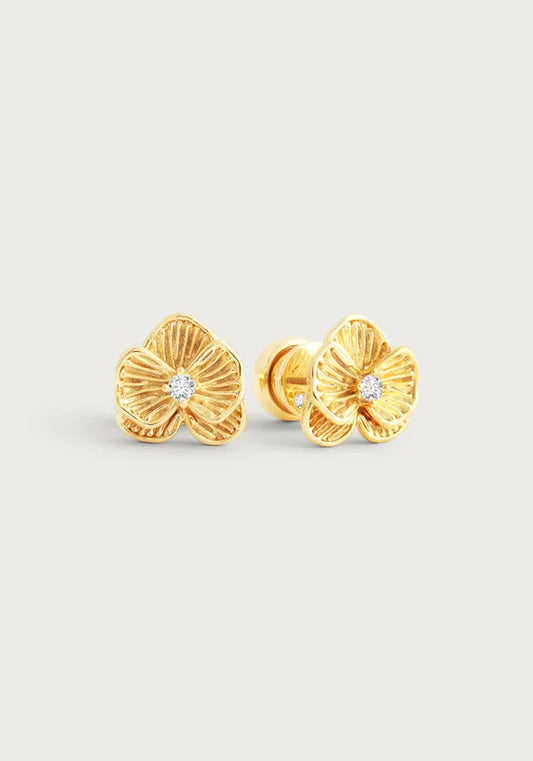 Anabel Aram Orchid Gold Stud Earrings