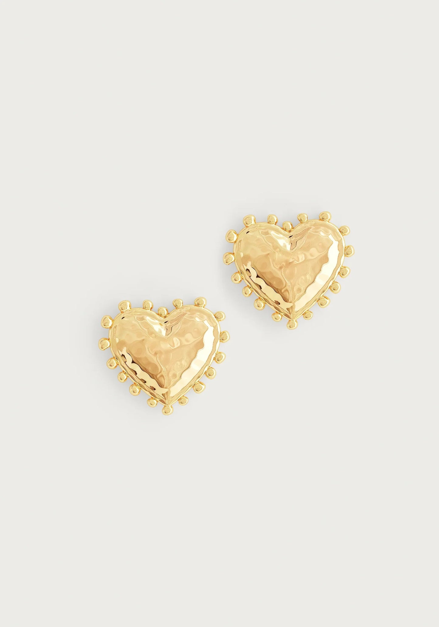Heart Stud Earrings, Gold