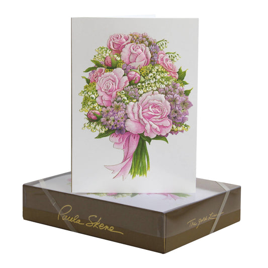 Rose Hydrangea Bouquet Wedding Card