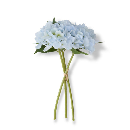 K & K Interiors Blue Real Touch Hydrangea Bundle - 13 Inch