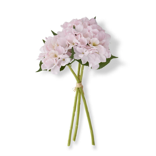 K & K Interiors 15 Inch Pink Real Touch Hydrangea Bundle (3 Stems)