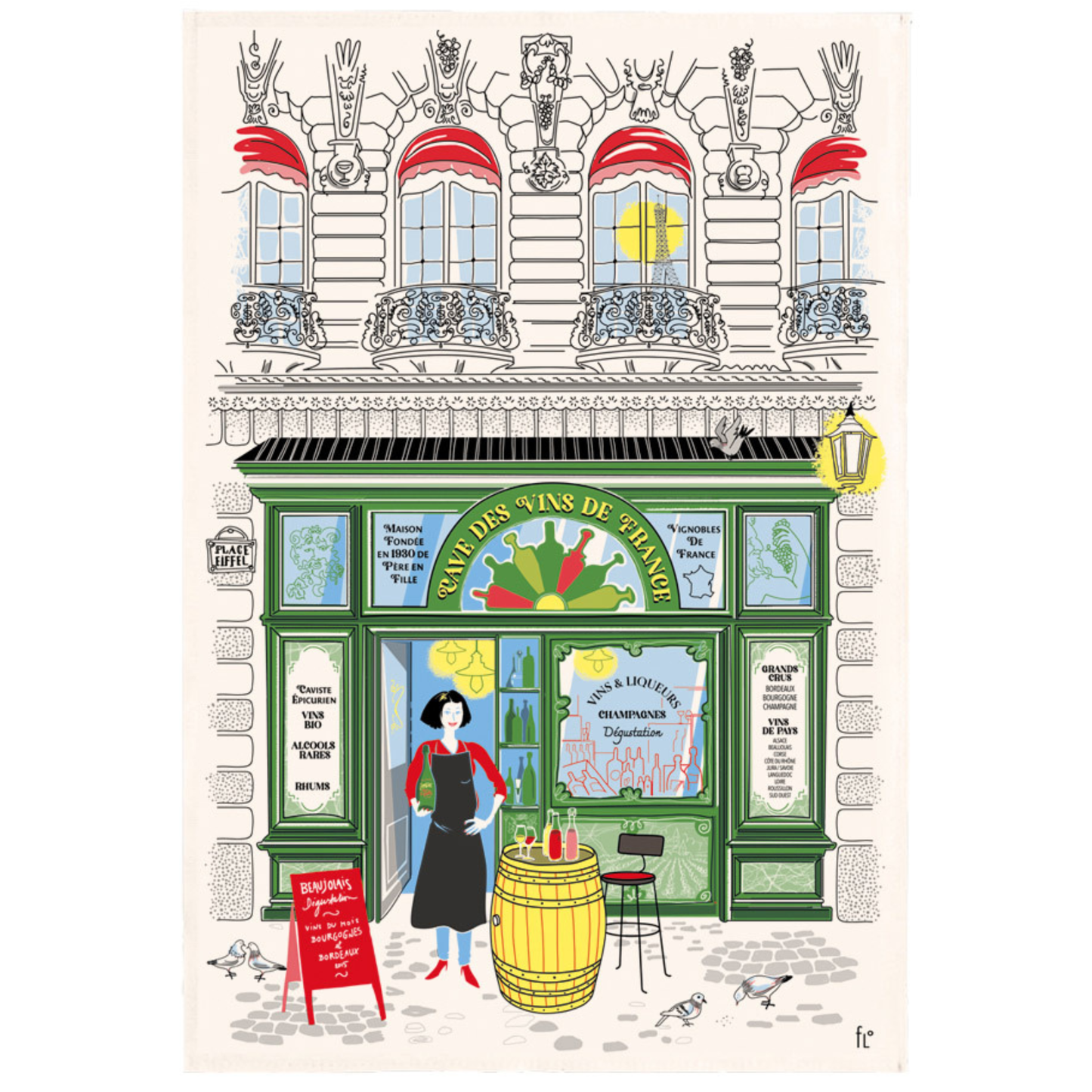 Parisian Shops Tea Towels: Patisserie