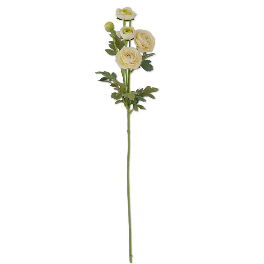 K & K Interiors White Ranunculus Spray - 26 Inch