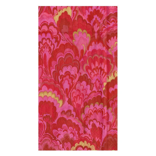 Red & Fuchsia Marbled Ceramica Guest Towels