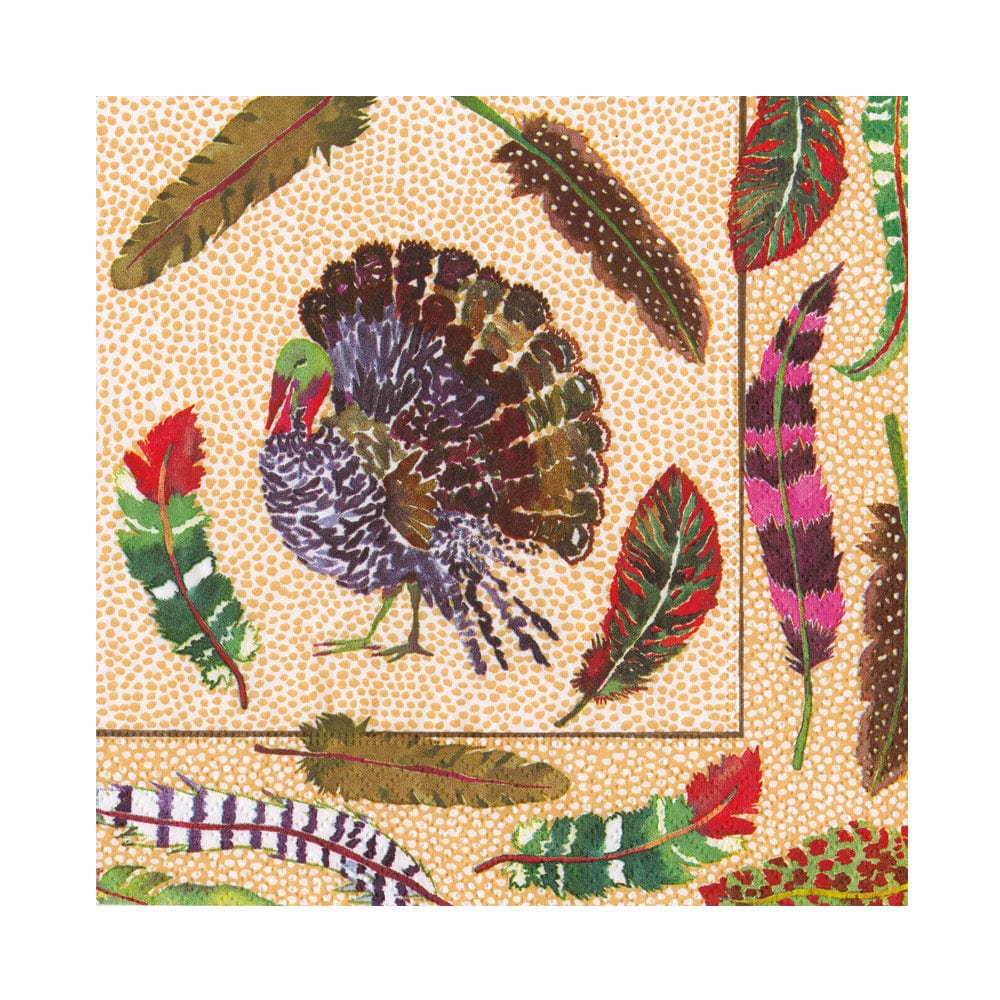 Caspari Plumage Luncheon Napkins - includes 20 Luncheon Napkins