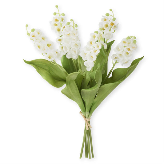 K & K Interiors White Real Touch Lily of The Valley Bundle