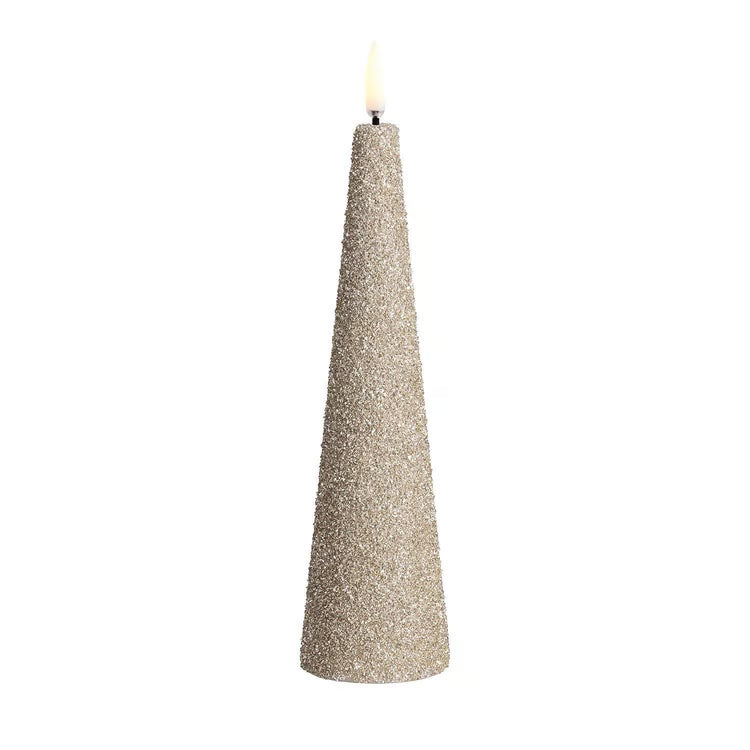 UYUNI LIGHTING LED Cone Candle - Champagne Glitter