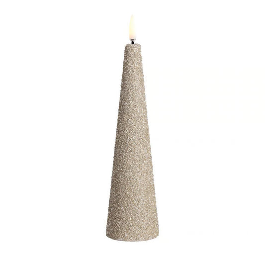 UYUNI LIGHTING LED Cone Candle - Champagne Glitter