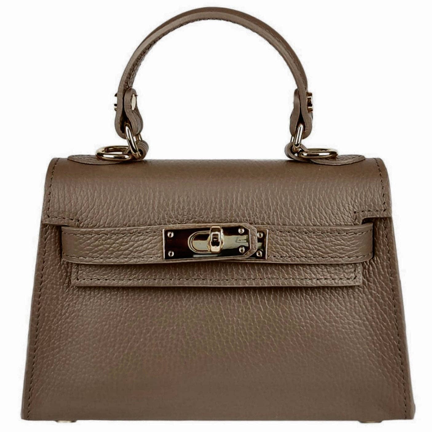 Modarno Dollarno Women's Handbag “Kelly” in genuine leather 21x8x14 cm: Olive Green