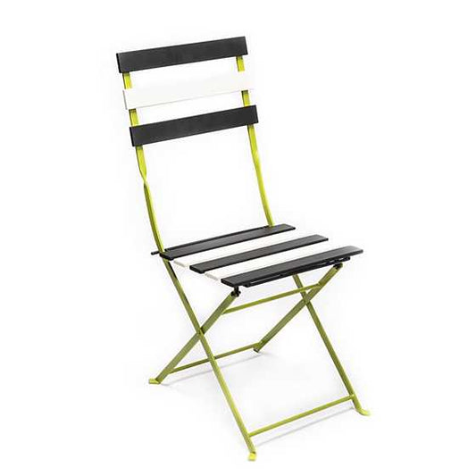 Outdoor Metal Black & White Bistro Chair