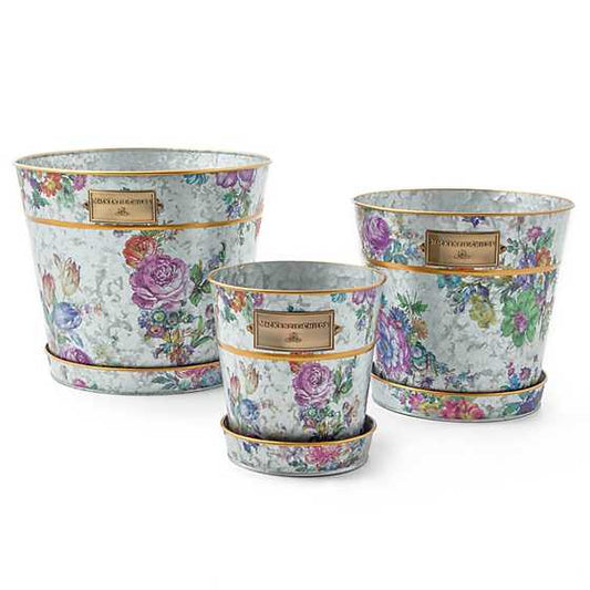 Flower Market Galvanized Pots (Set of 3)