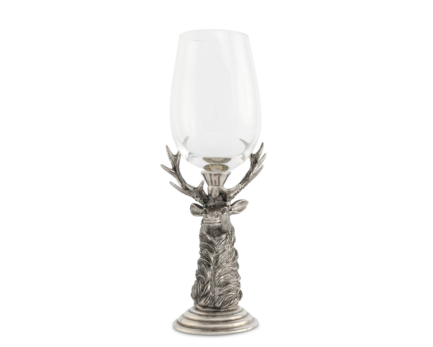 Pewter Elk Stemware: Bordeaux Glass - 9.75" H 21 oz.