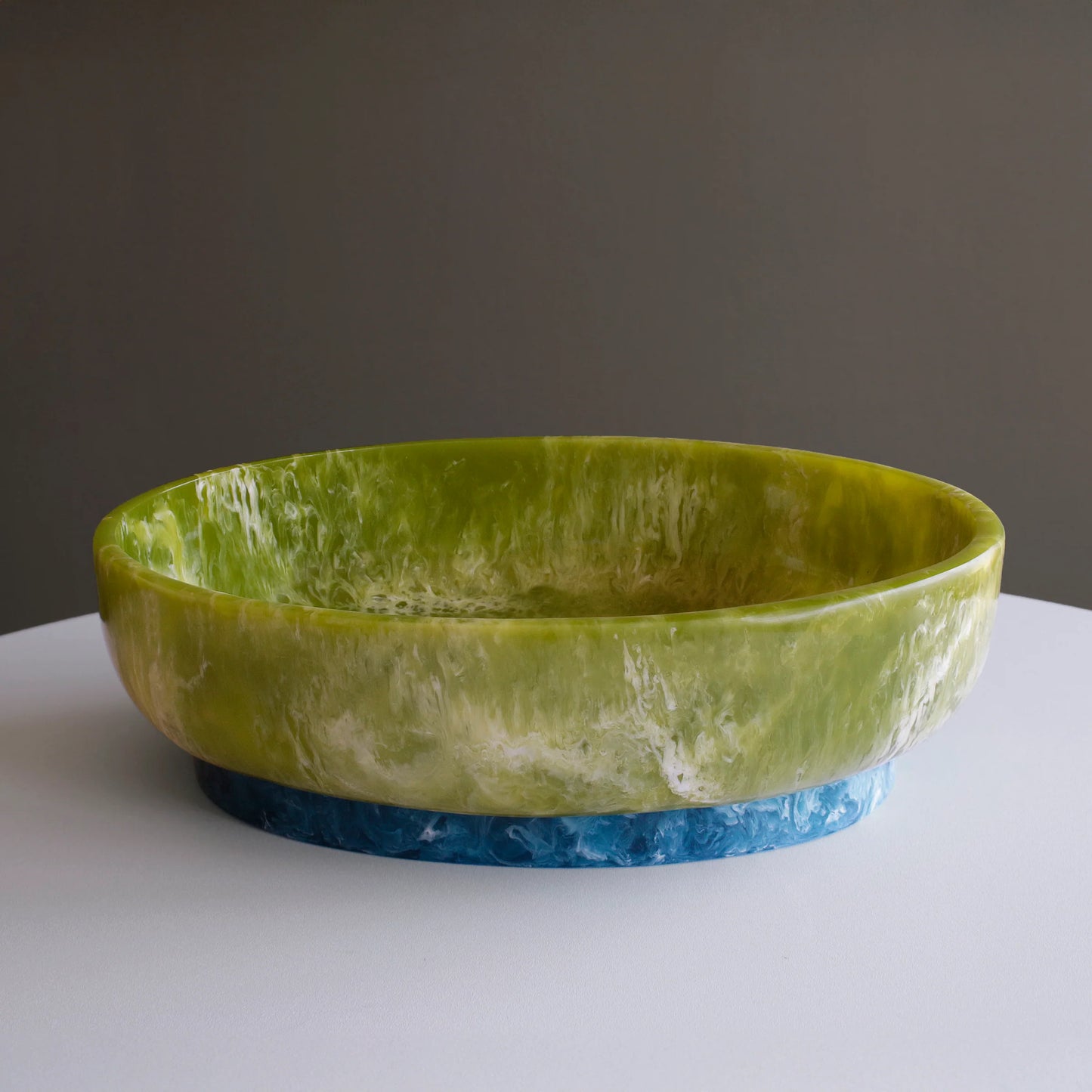 Beatriz Ball RESIN Rio Large Oval Bowl with Base (Green and Blue)