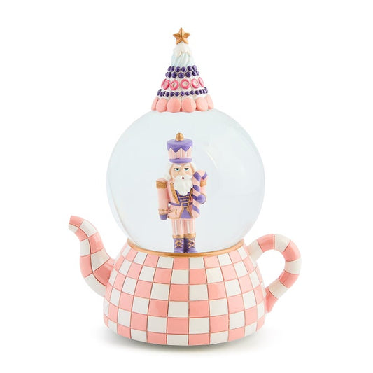 Rosy Check Teapot Snow Globe