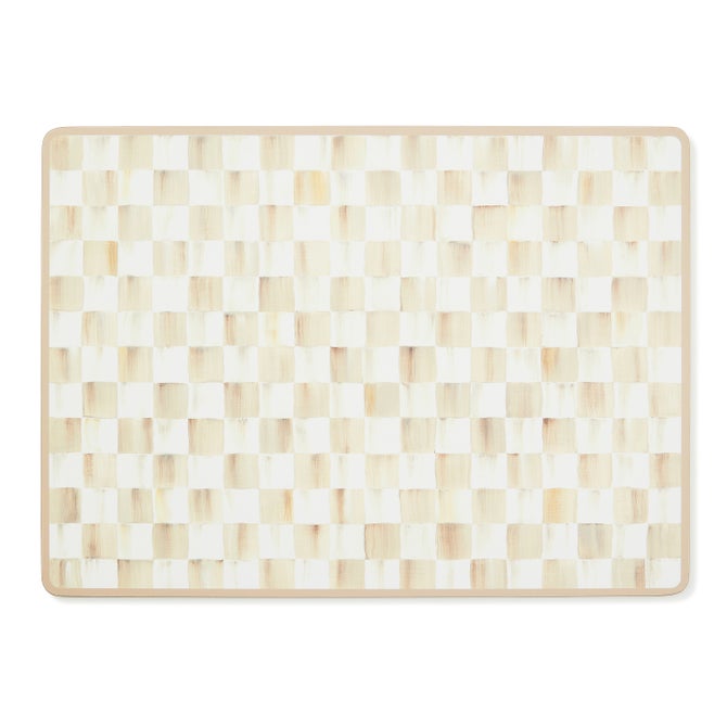 MacKenzie-Childs Mocha Check Cork Back Placemats, Set of 4