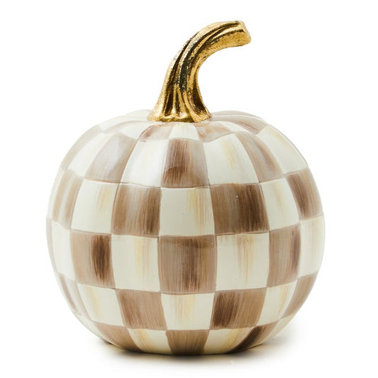 Mackenzie Childs Mocha Check Mini Pumpkin