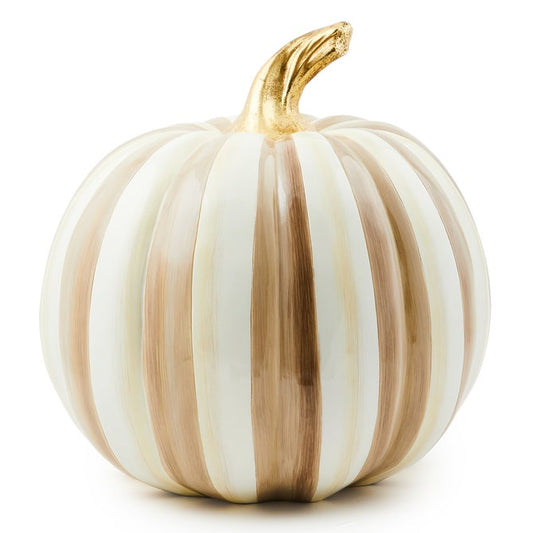 Mackenzie Childs Mocha Stripe Medium Pumpkin