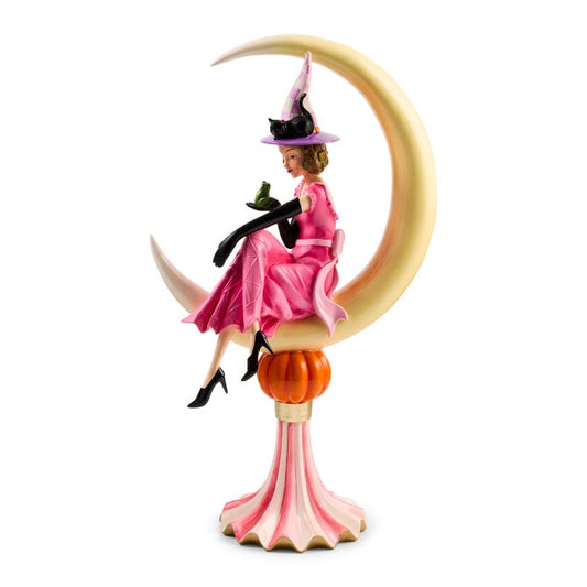 MacKenzie Childs Glam 'o' ween Witch on Moon Figurine