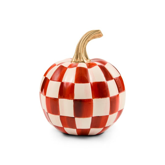 Mackenzie Childs Paprika Check Mini Pumpkin
