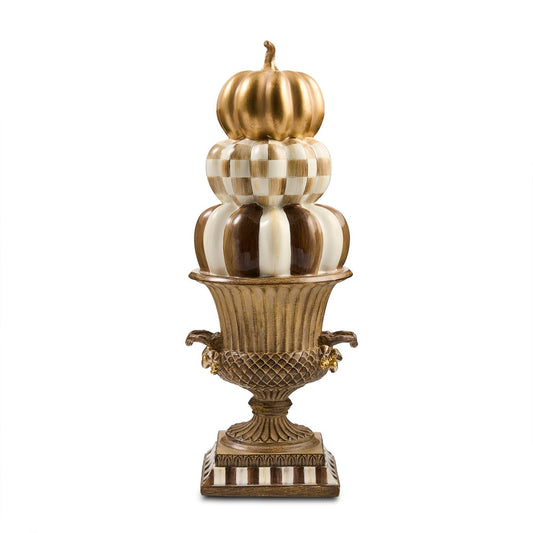 Mackenzie Childs Tabletop Stacked Pumpkins in Urn