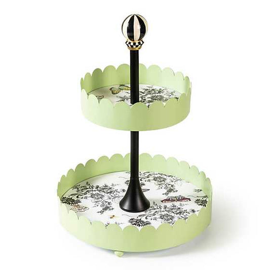 Butterfly Toile Two Tiered Stand