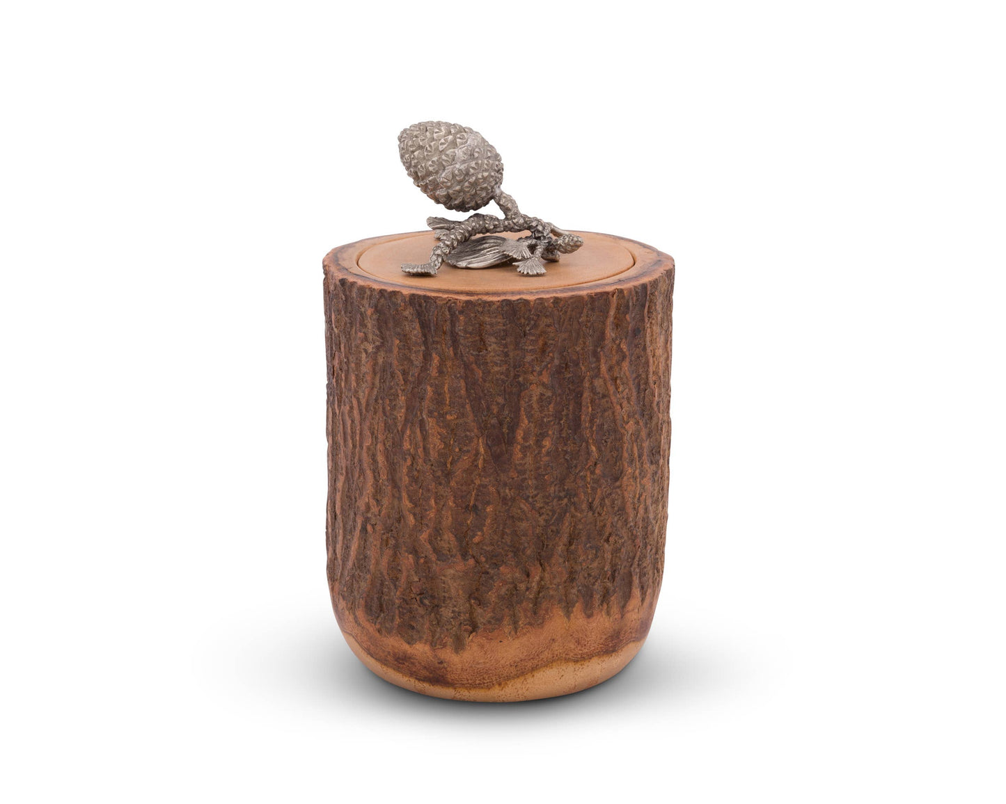 Pine Cone Wood Canister