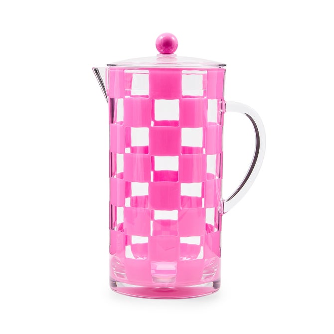 Mackenzie-Childs Pink Check Acrylic Pitcher
