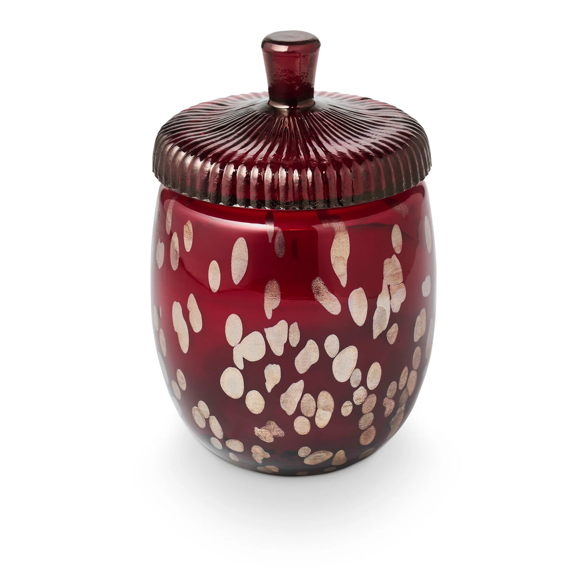 Illume Crimson Woods Glass Acorn Candle