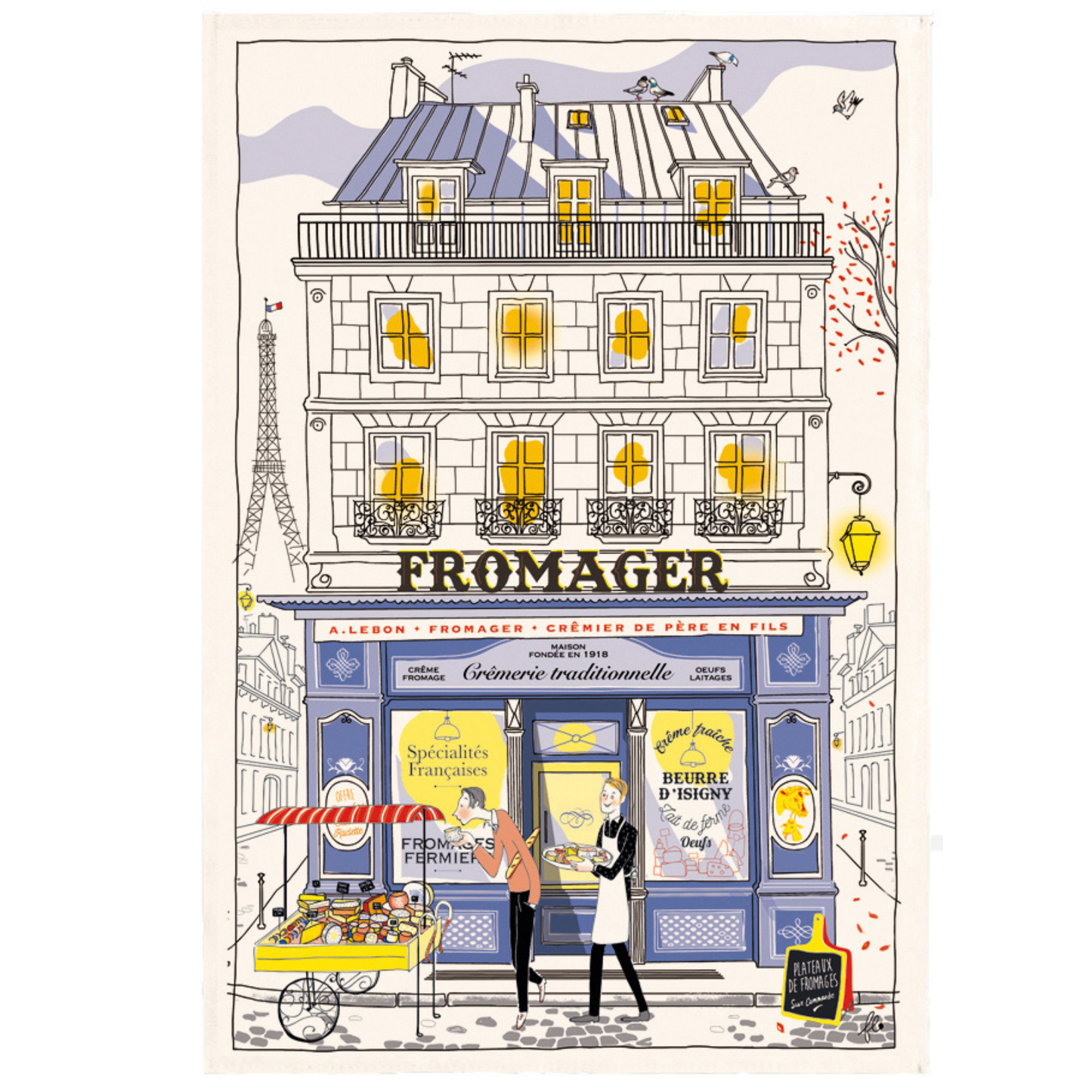 Parisian Shops Tea Towels: Patisserie