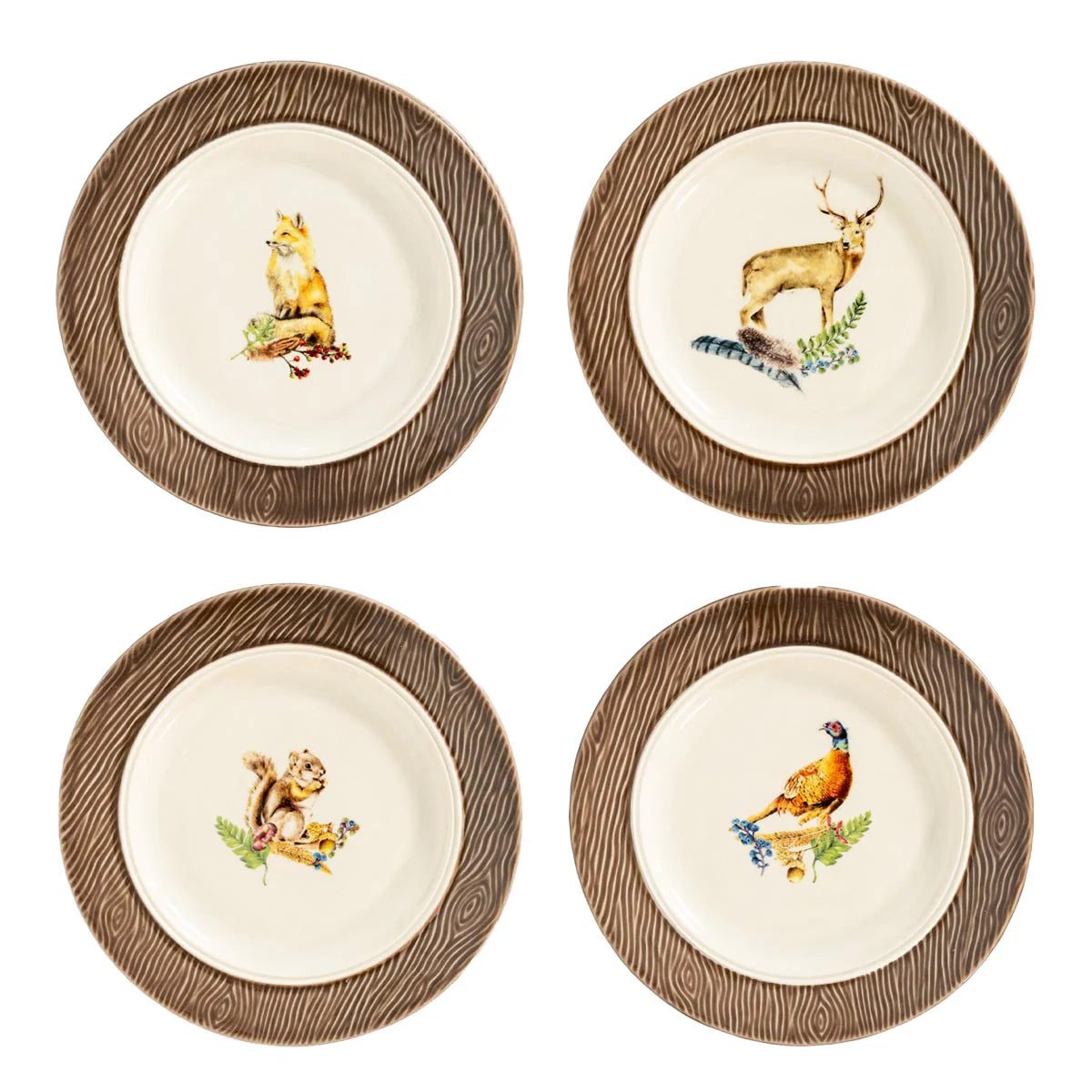 Forest Walk Side/Cocktail Plate Assorted Set/4