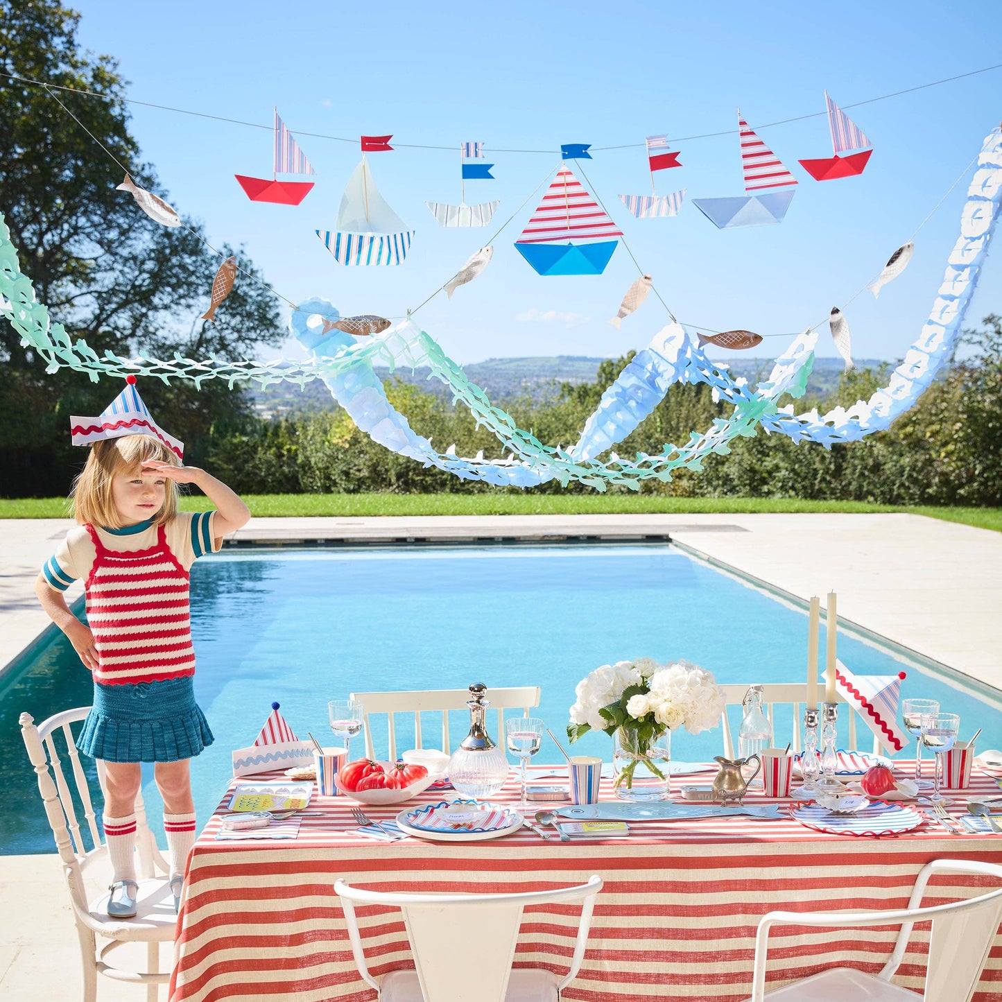 Meri Meri Nautical Striped Dinner Plates