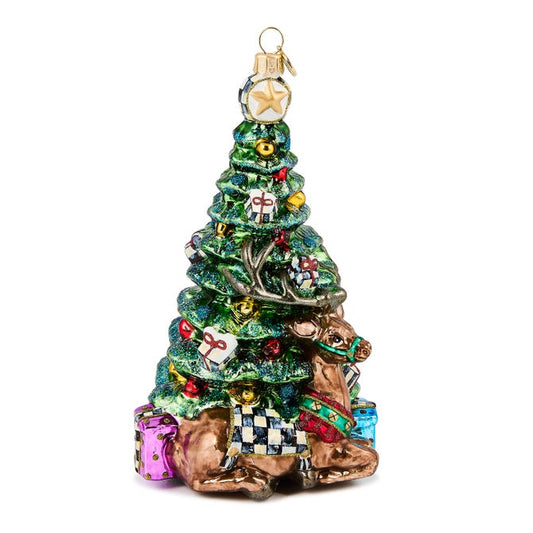 Holiday Forest Tree Glass Ornament
