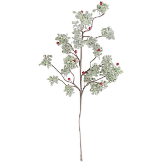 K & K Interiors 30 Inch Glittered Mistletoe Stem w/Red Berries
