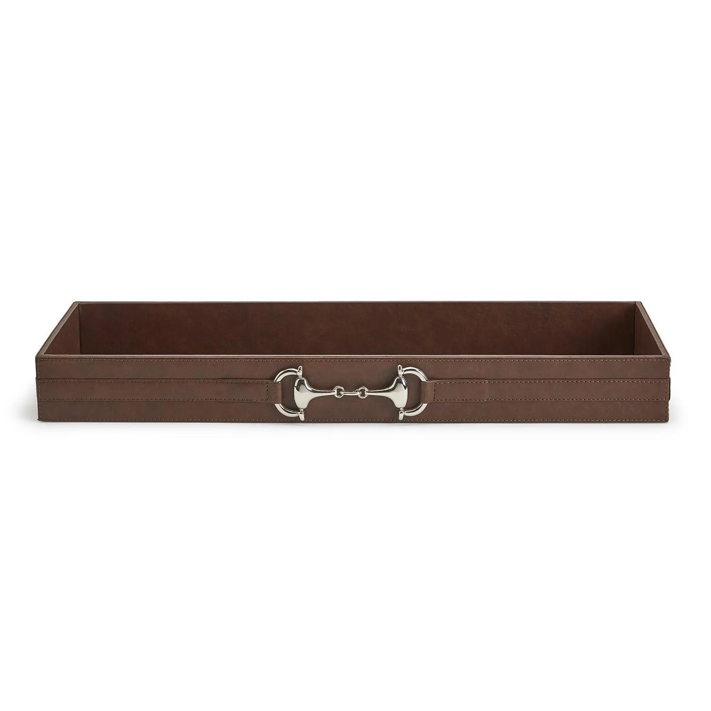 Horse Country Long Bar / Table Side Tray with Polished Horse Bit Accent