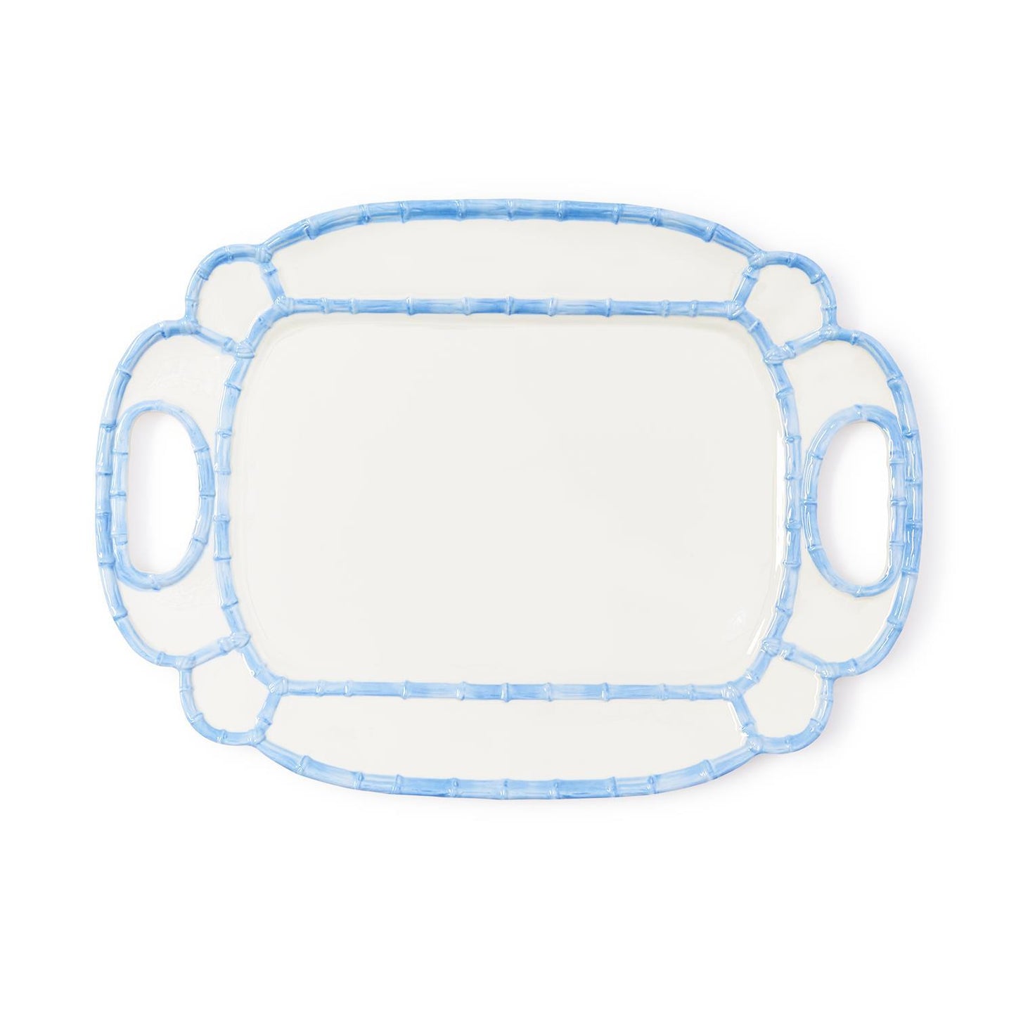French Blue Bamboo Touch Platter Coastal