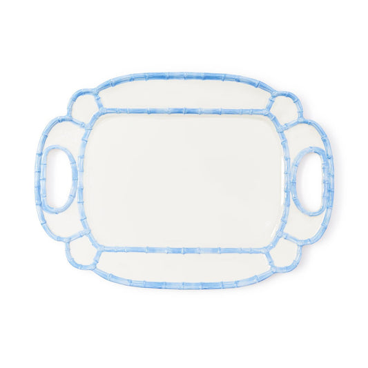 French Blue Bamboo Touch Platter Coastal
