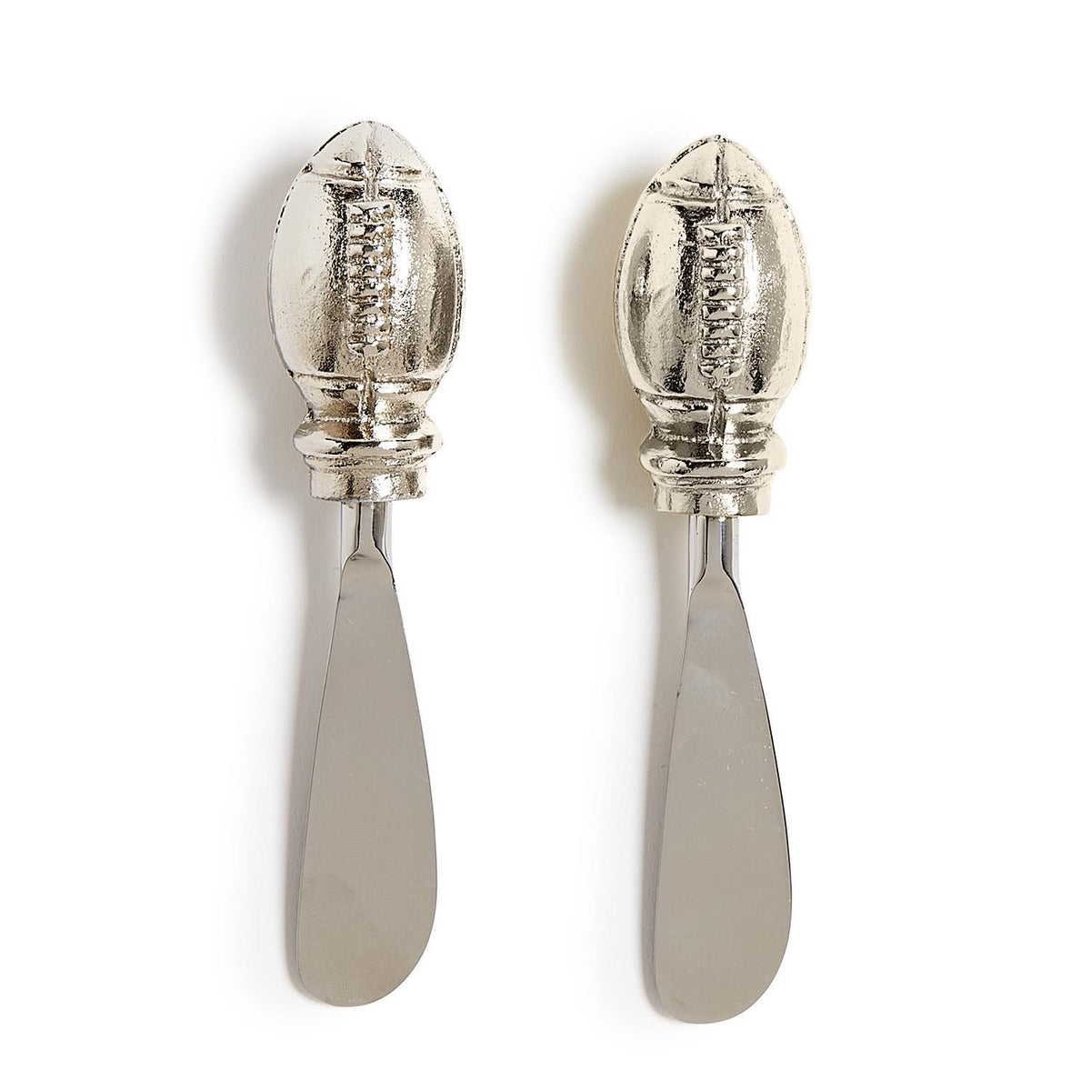 Two's Company Game Day Set of 2 Football Spreaders - Silver