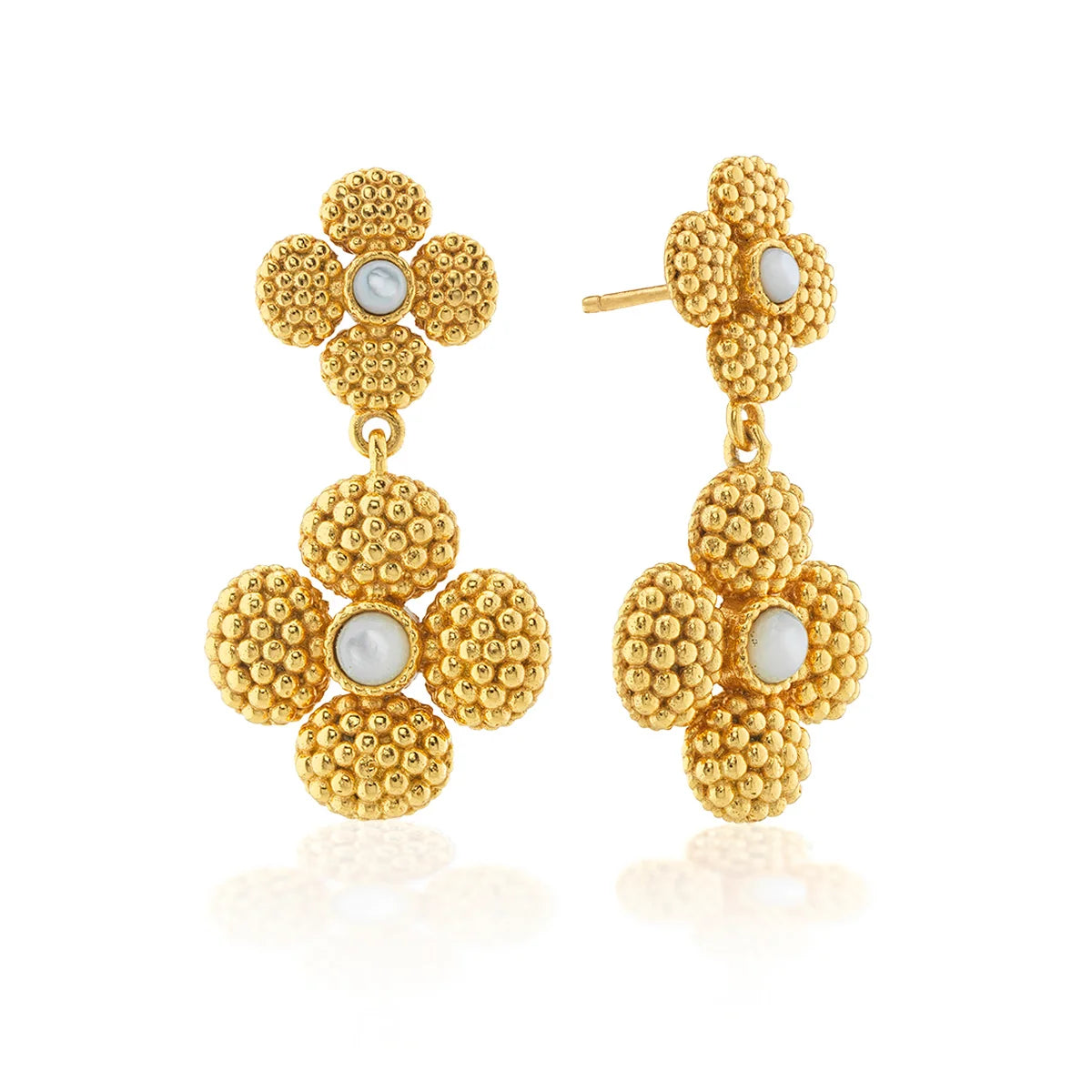 Capucine De Wulf Berry Clover Convertible Duo Earrings - Mother of Pearl