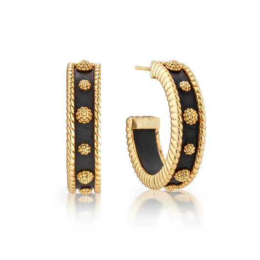 Capucine De Wulf Berry Medium Hoop Earrings - Ebony