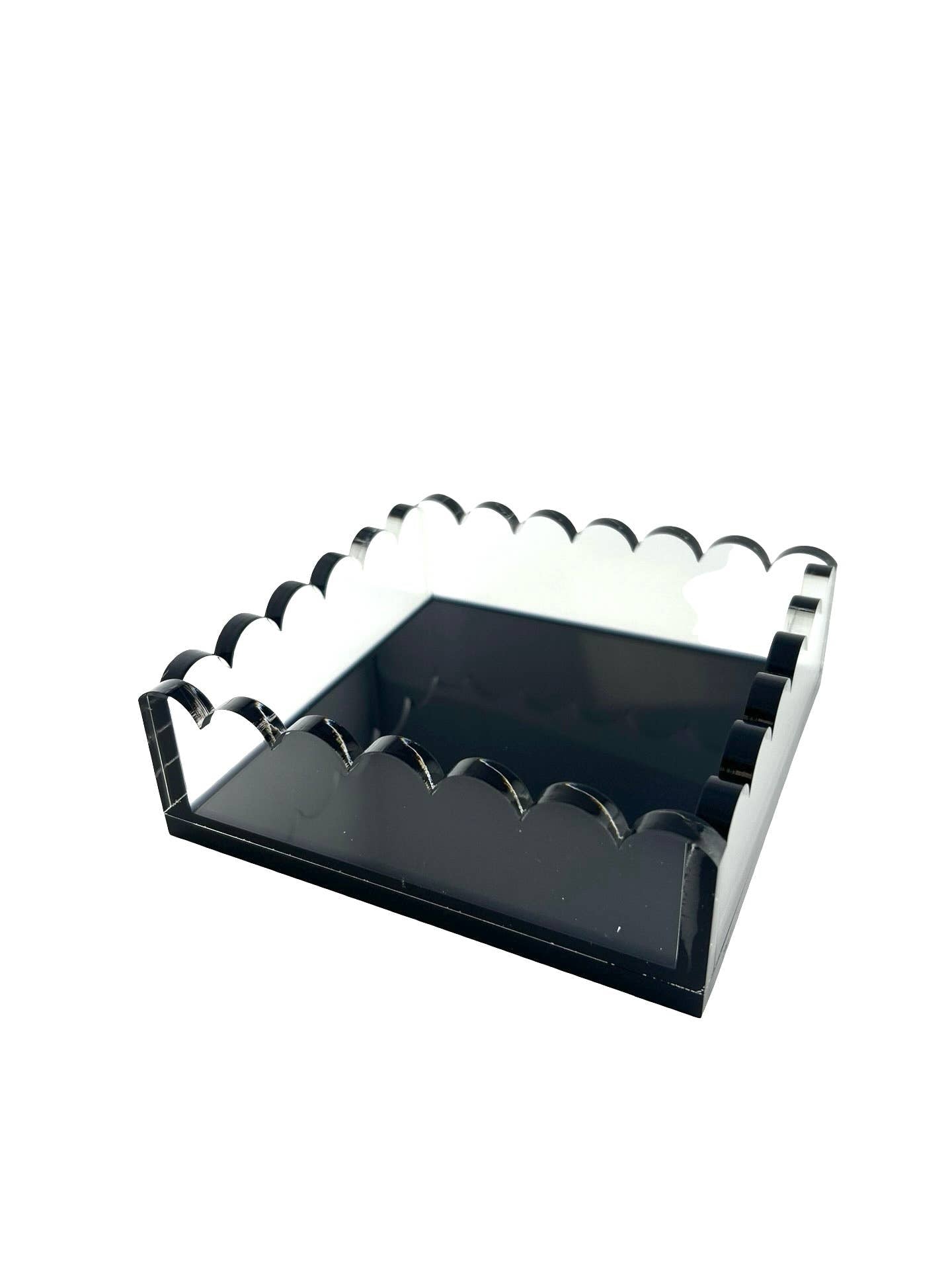 Maven Home Scalloped Cocktail Napkin Holder - Clear/Slate