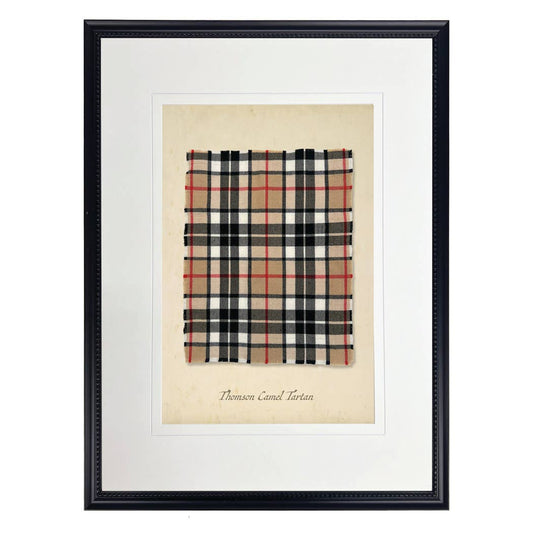Matted print of the Thomson camel tartan plaid