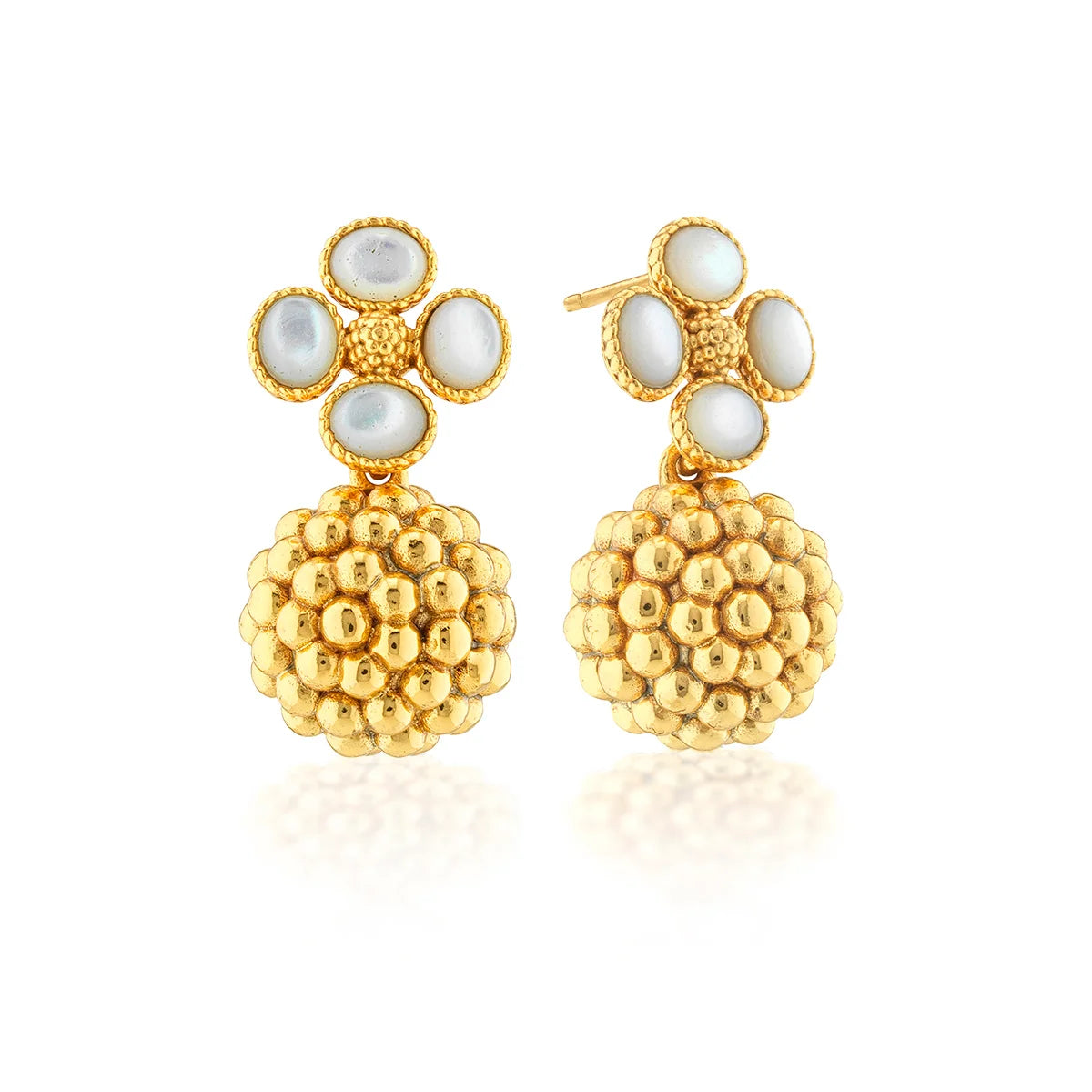Capucine De Wulf Berry Clover Drop Earrings - Mother of Pearl