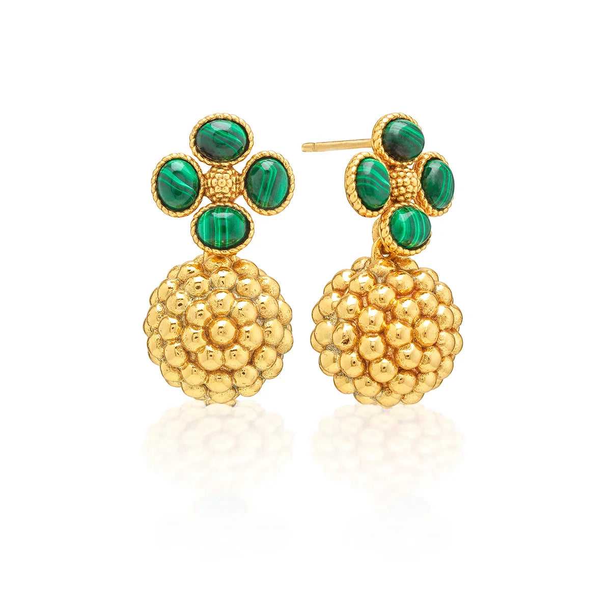 Capucine De Wulf Berry Clover Drop Earrings - Malachite